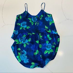 Vintage Blue Floral Night Set